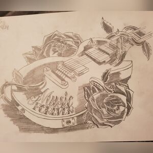 Guitar drawing! Music Forever!